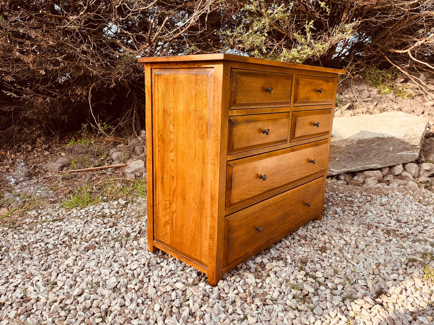 Solid Oak 7 Drawer Chest of Drawers – Traditional Country Style