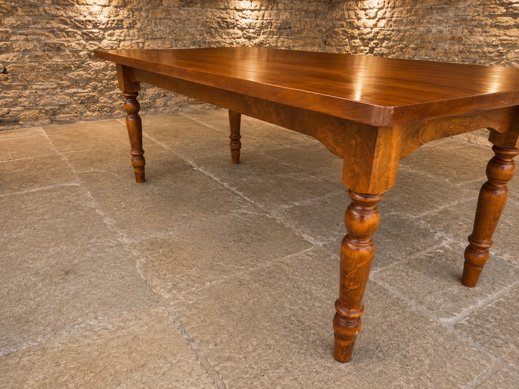 Large Solid Oak Refectory Dining Table | Farmhouse Kitchen Table | Rustic Country Dining Table | Seats 6–8