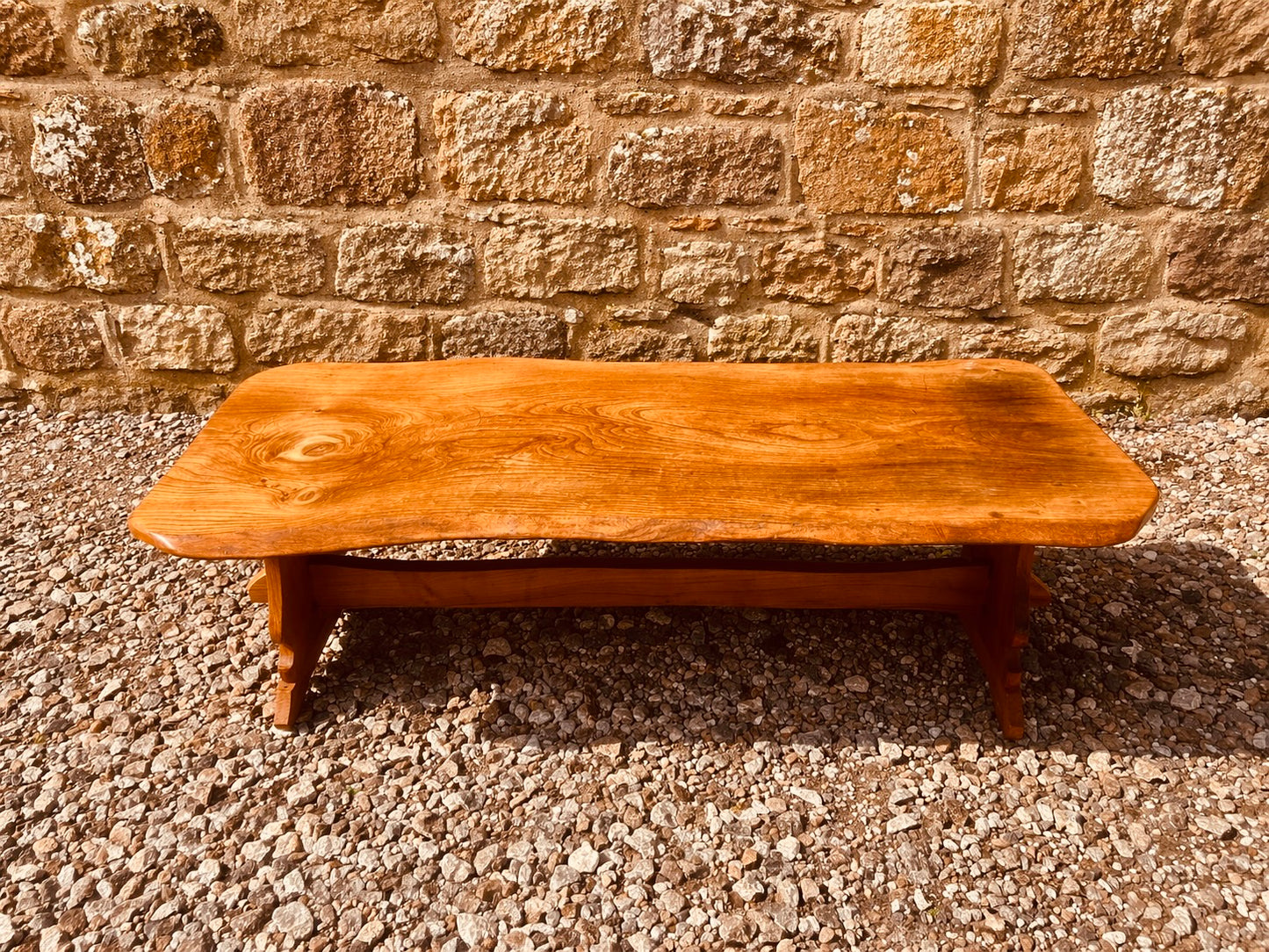 Rustic Solid Wood Coffee Table – Live Edge Style Farmhouse Design