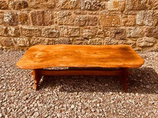 Rustic Solid Wood Coffee Table – Live Edge Style Farmhouse Design