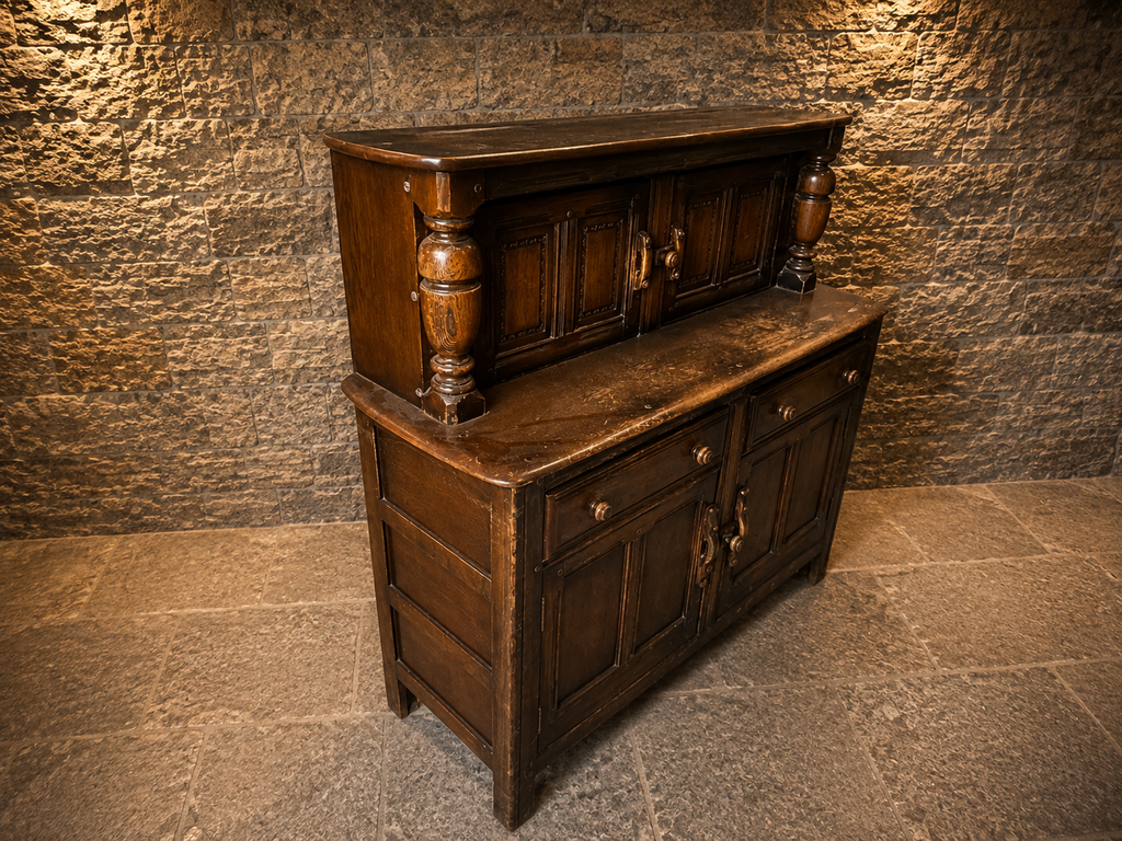 Antique Victorian Oak Dresser Sideboard – Country House Farmhouse Cupboard