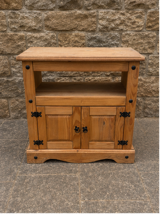 Vintage Pine TV Cabinet | Rustic Farmhouse Storage Unit | Mexican Pine Media Stand