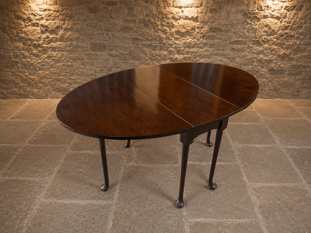 Edwardian Mahogany Drop Leaf Gateleg Dining Table | Antique Oval Folding Dining Table