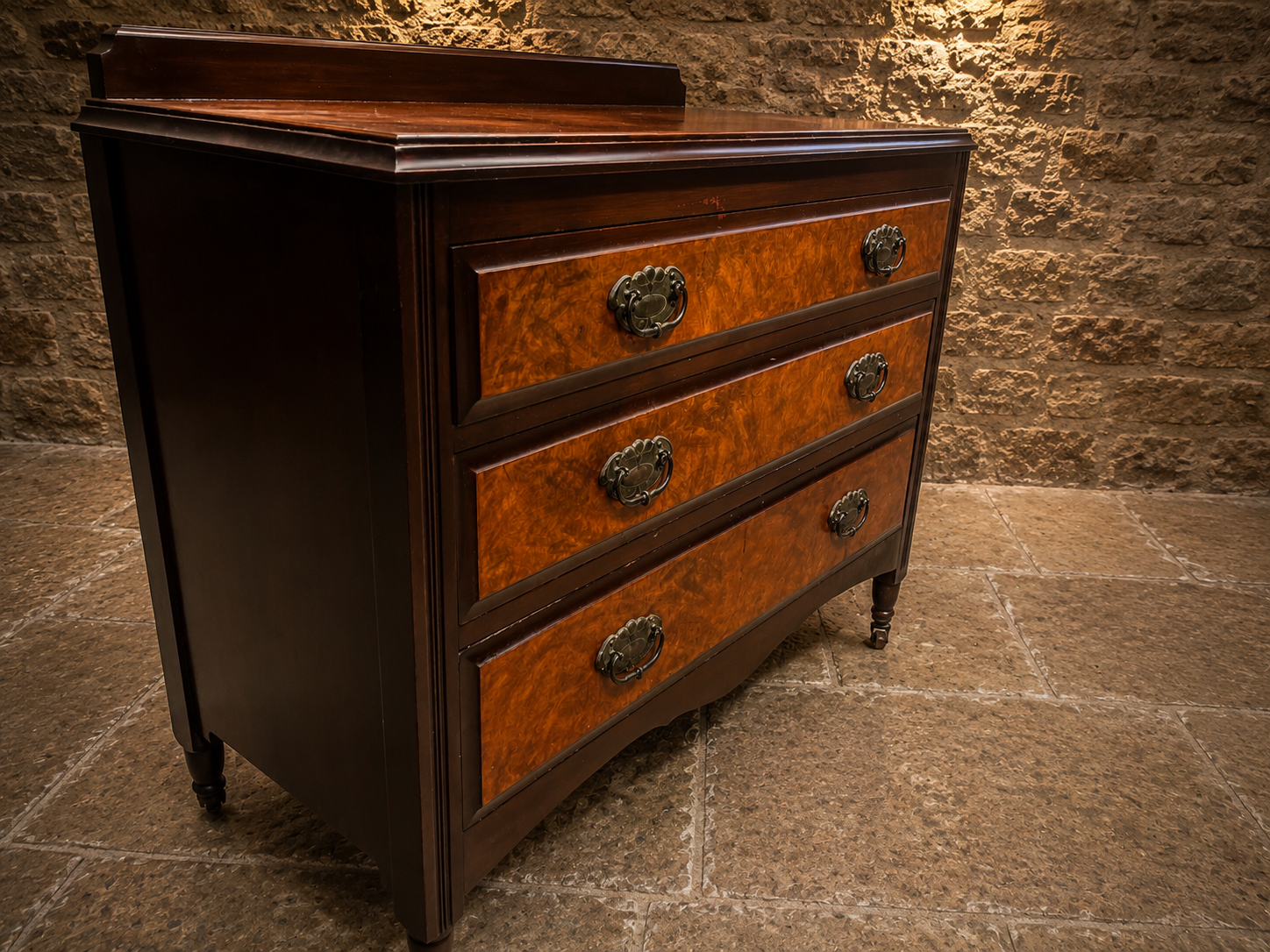 Antique Edwardian Burr Walnut Chest of Drawers – Circa 1900