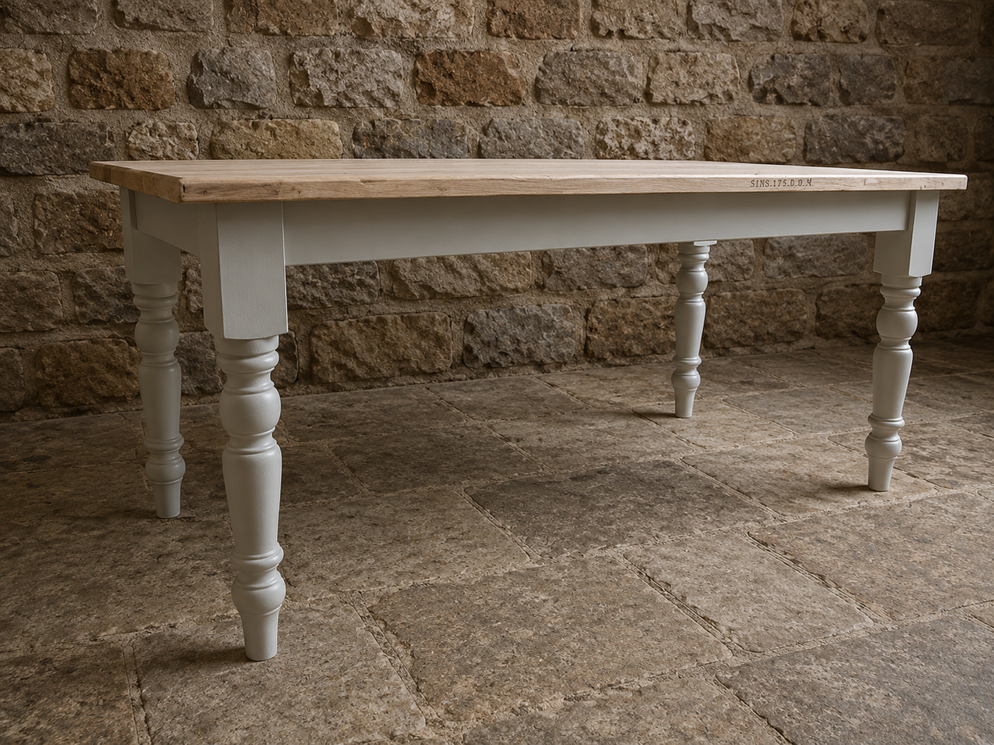 Handmade 6ft Farmhouse Refectory Dining Table | Bespoke Rustic Dining Table | Custom Farrow & Ball Colours Available