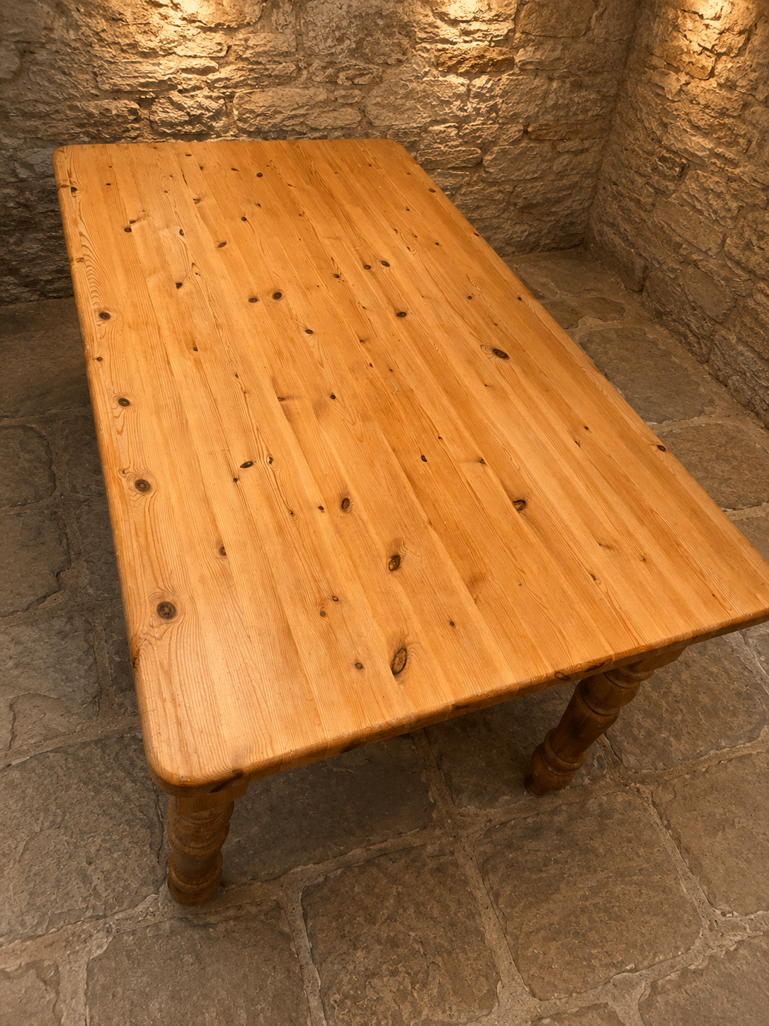 Large Victorian Pitch Pine Farmhouse Dining Table with Drawer | Antique Country Kitchen Table | c.1880–1900