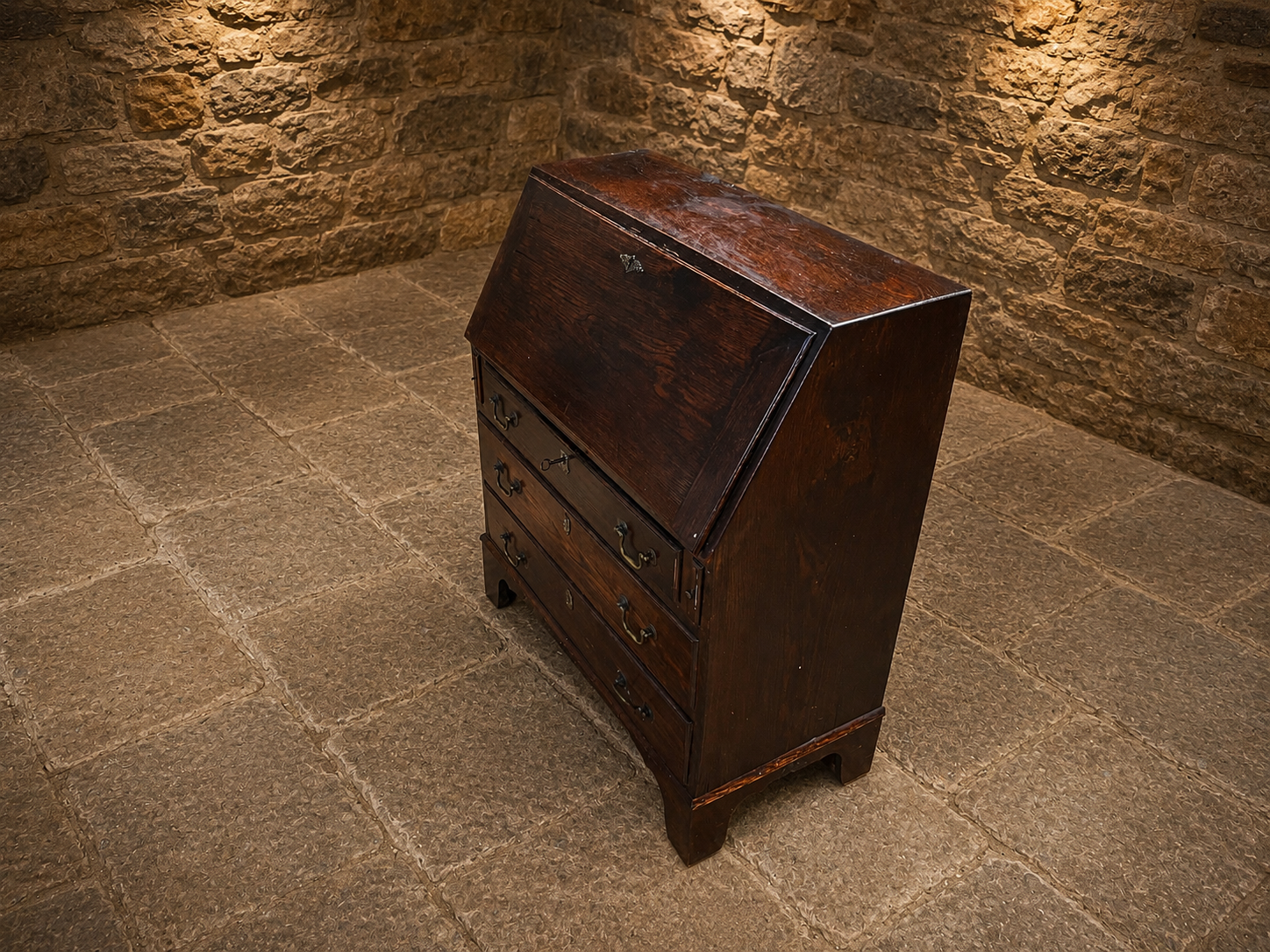 Antique Georgian Oak Bureau | Solid Oak Fall Front Writing Desk | Georgian Bureau Desk | Country House Furniture | Circa 1780–1820