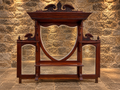 Antique Victorian Mahogany Overmantel Mirror c.1890 – Large Carved Bevelled Statement Mirror