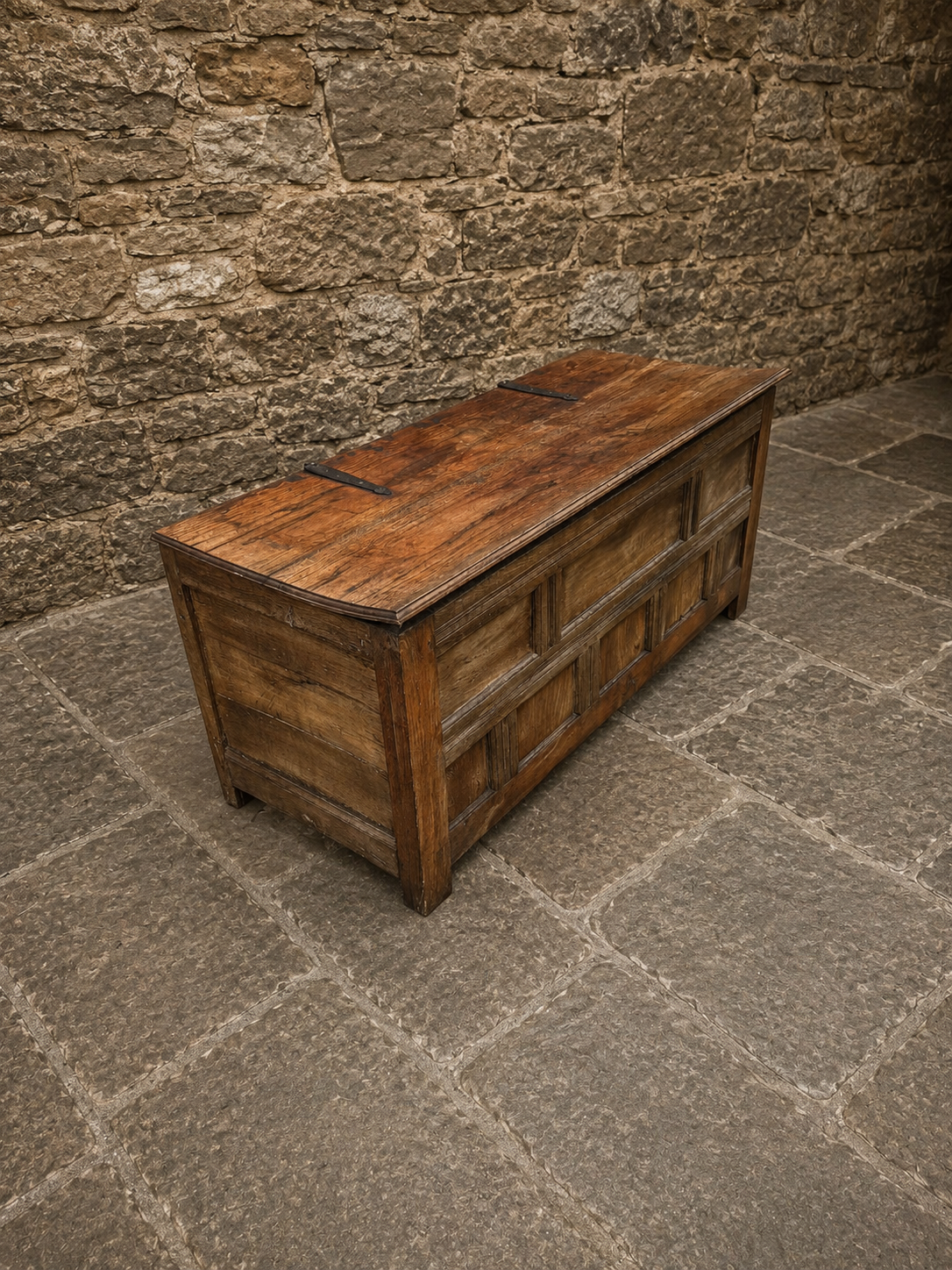 Vintage Oak Jacobean Revival Blanket Chest