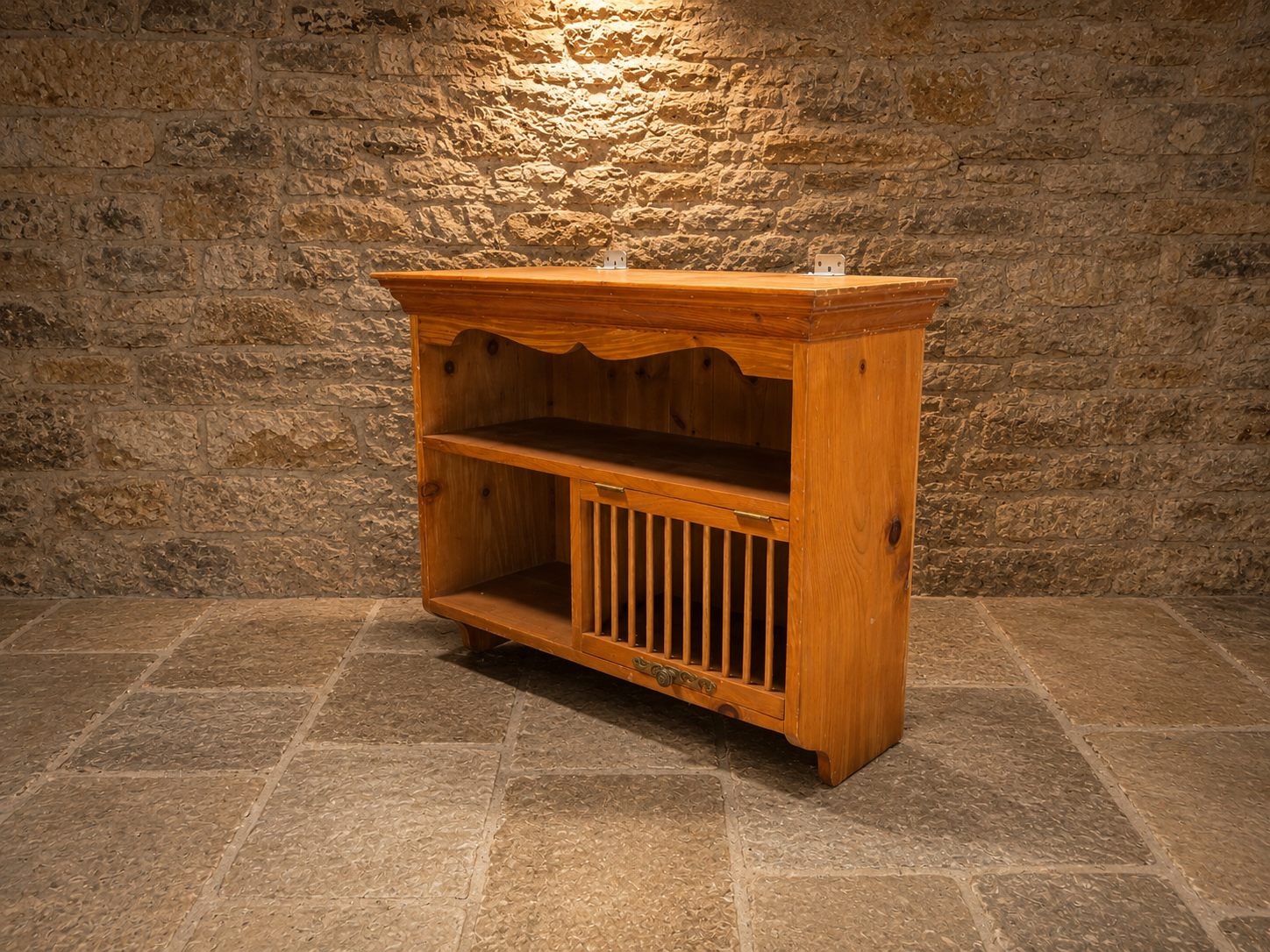 Edwardian Solid Pine Music Cabinet | Antique Record Cabinet | Rustic Storage Cupboard | Circa 1900–1920