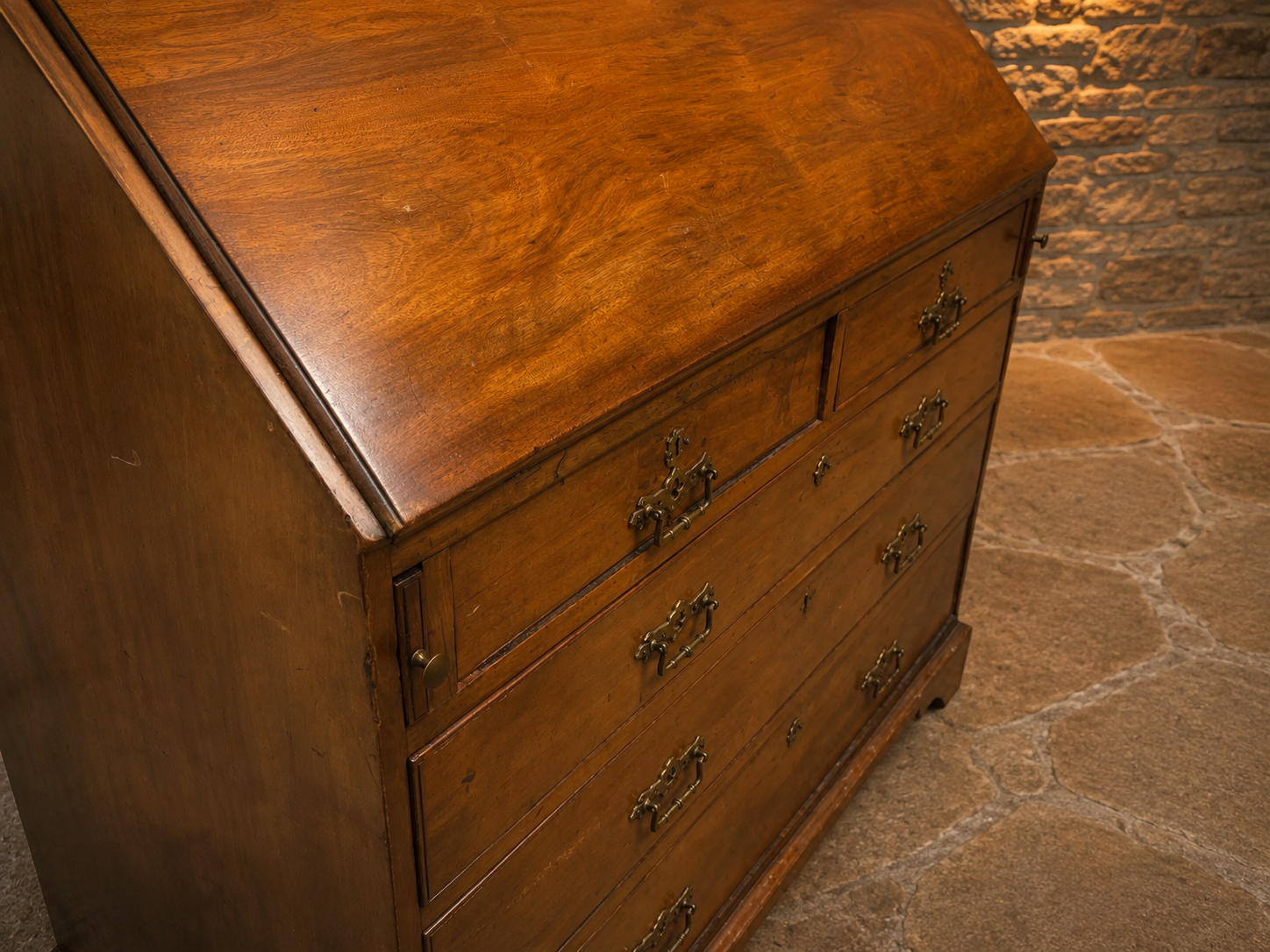 Antique Edwardian Mahogany Bureau Writing Desk – Fitted Interior c.1900