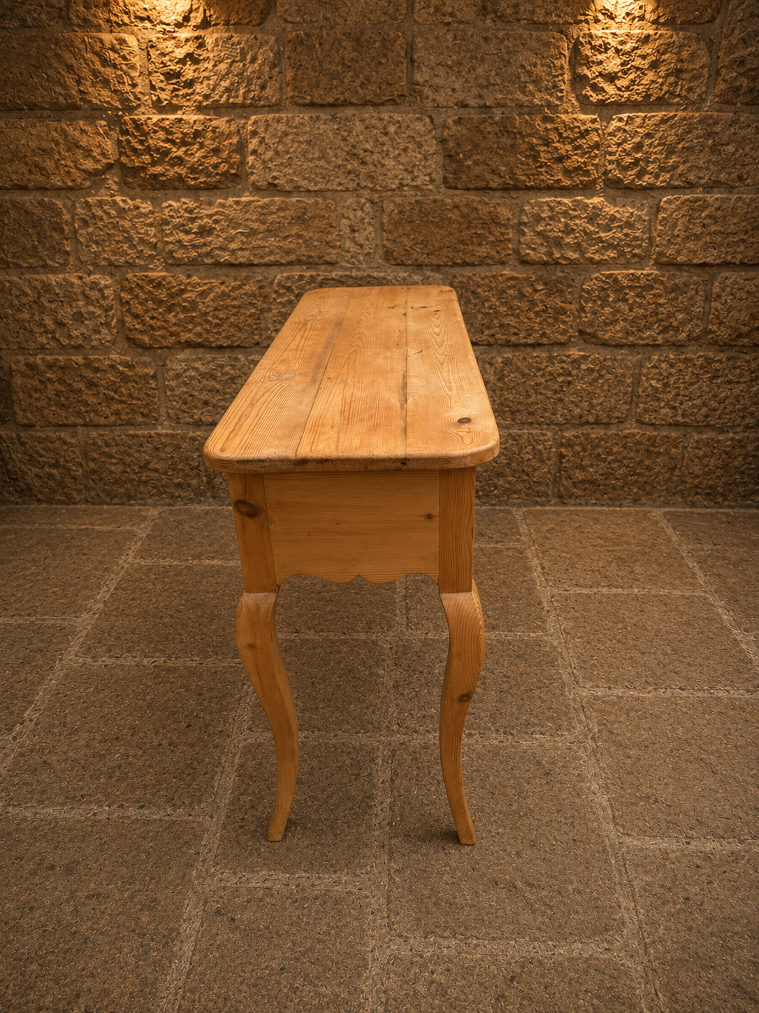 Antique French Provincial Pine Console Table