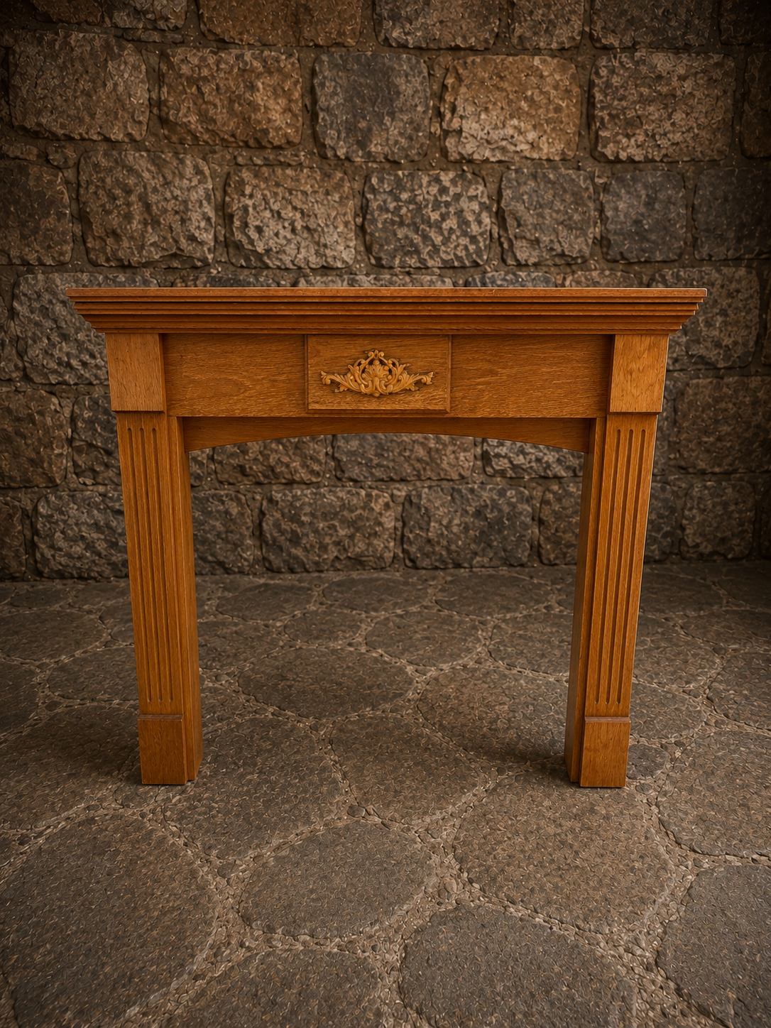 Arts & Crafts Solid Oak Fire Surround / Mantelpiece c.1910–1920