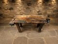 Vintage English Joiner’s Workbench with Twin Cast Iron Vices | Industrial Kitchen Island | Antique Carpenter’s Bench c.1930–1955