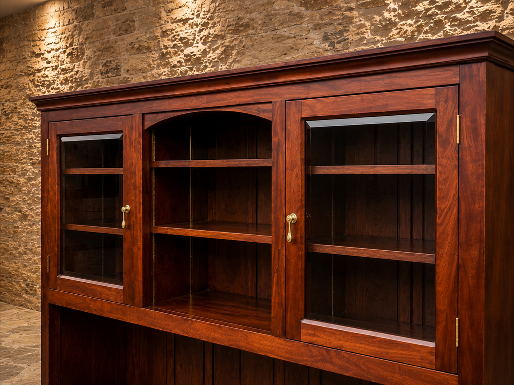 Vintage Large Glazed Dresser Top – Traditional Country Kitchen Display Cabinet & Bookcase