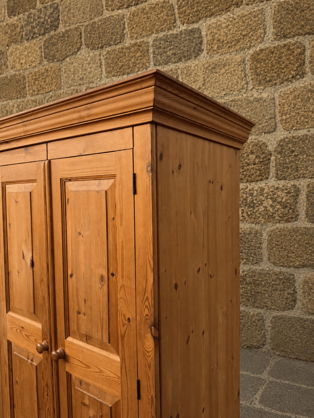 Pine Double Wardrobe with Drawers