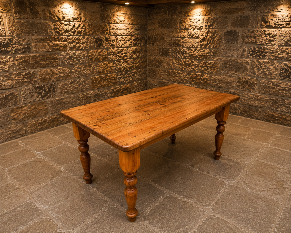Antique Victorian Pine Farmhouse Dining Table c.1880 – Rustic Country Kitchen Table