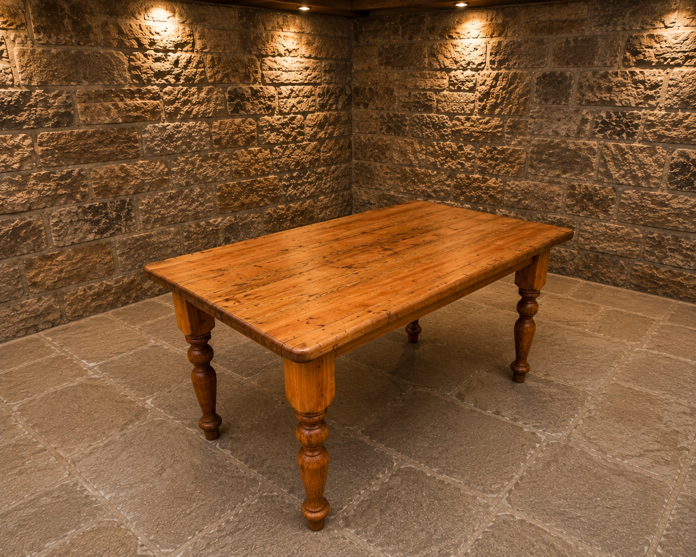 Antique Victorian Pine Farmhouse Dining Table c.1880 – Rustic Country Kitchen Table