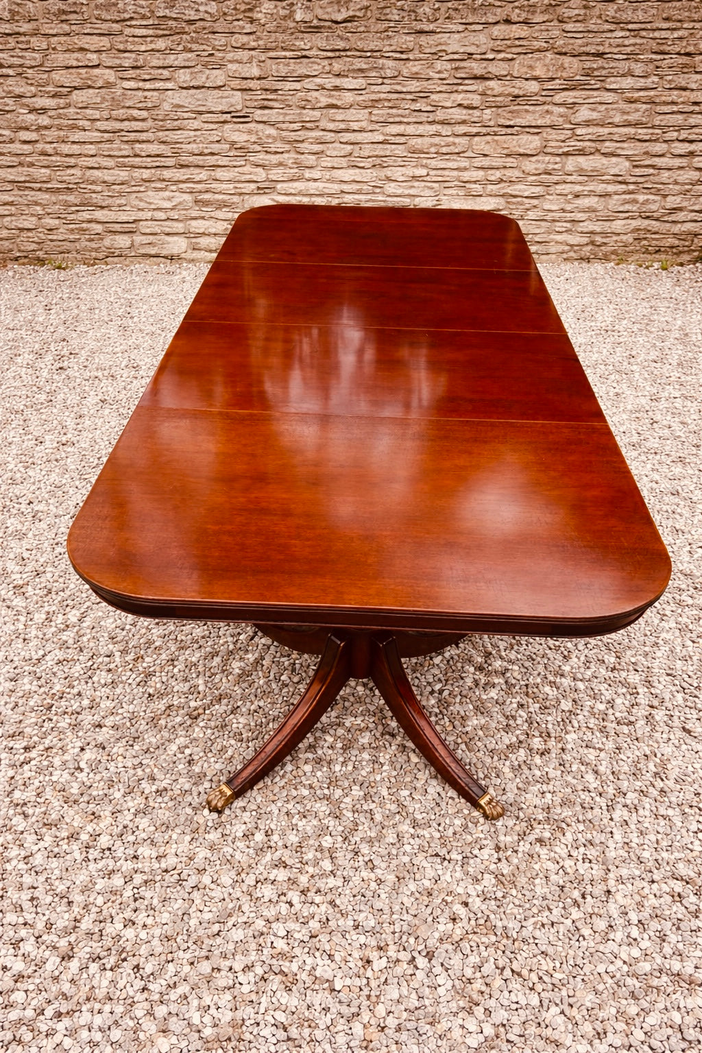 Georgian Style Twin Pedestal Extending Dining Table, Mahogany, Seats 8–12, Regency Revival (1940s–1950s)
