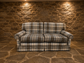 Vintage English Country House Tartan Three Seater Sofa – Traditional Roll Arm Sofa