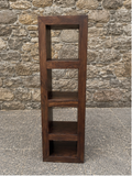 Solid Sheesham Wood Shelving Unit | Modern Rustic Indian Rosewood Bookcase