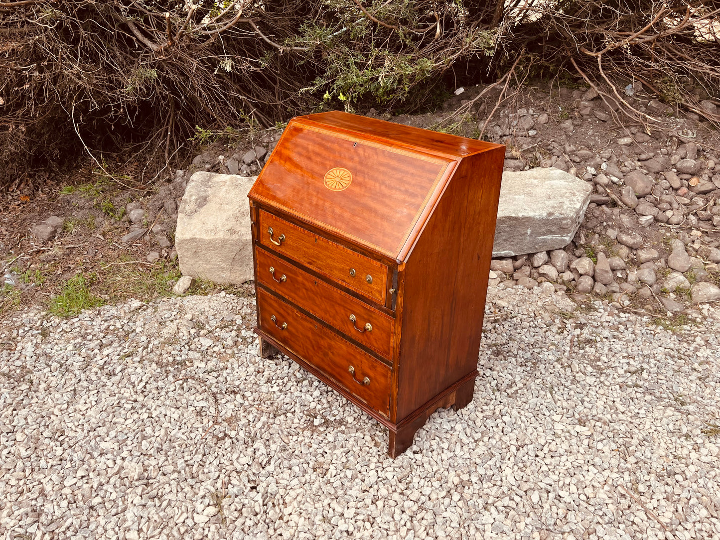 Vintage Mahogany Writing Bureau Desk with Fall Front