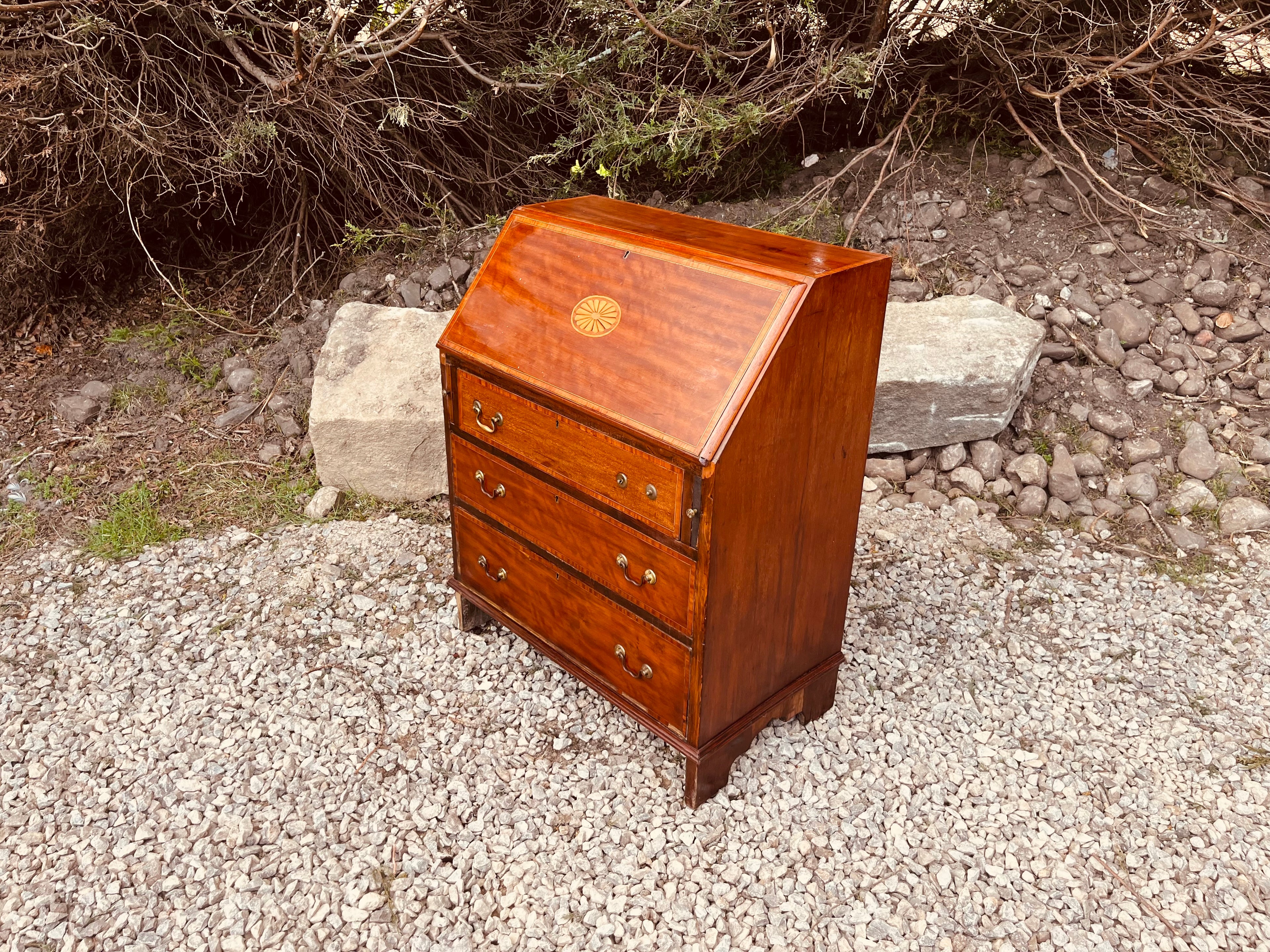 Vintage Mahogany Writing Bureau Desk with Fall Front