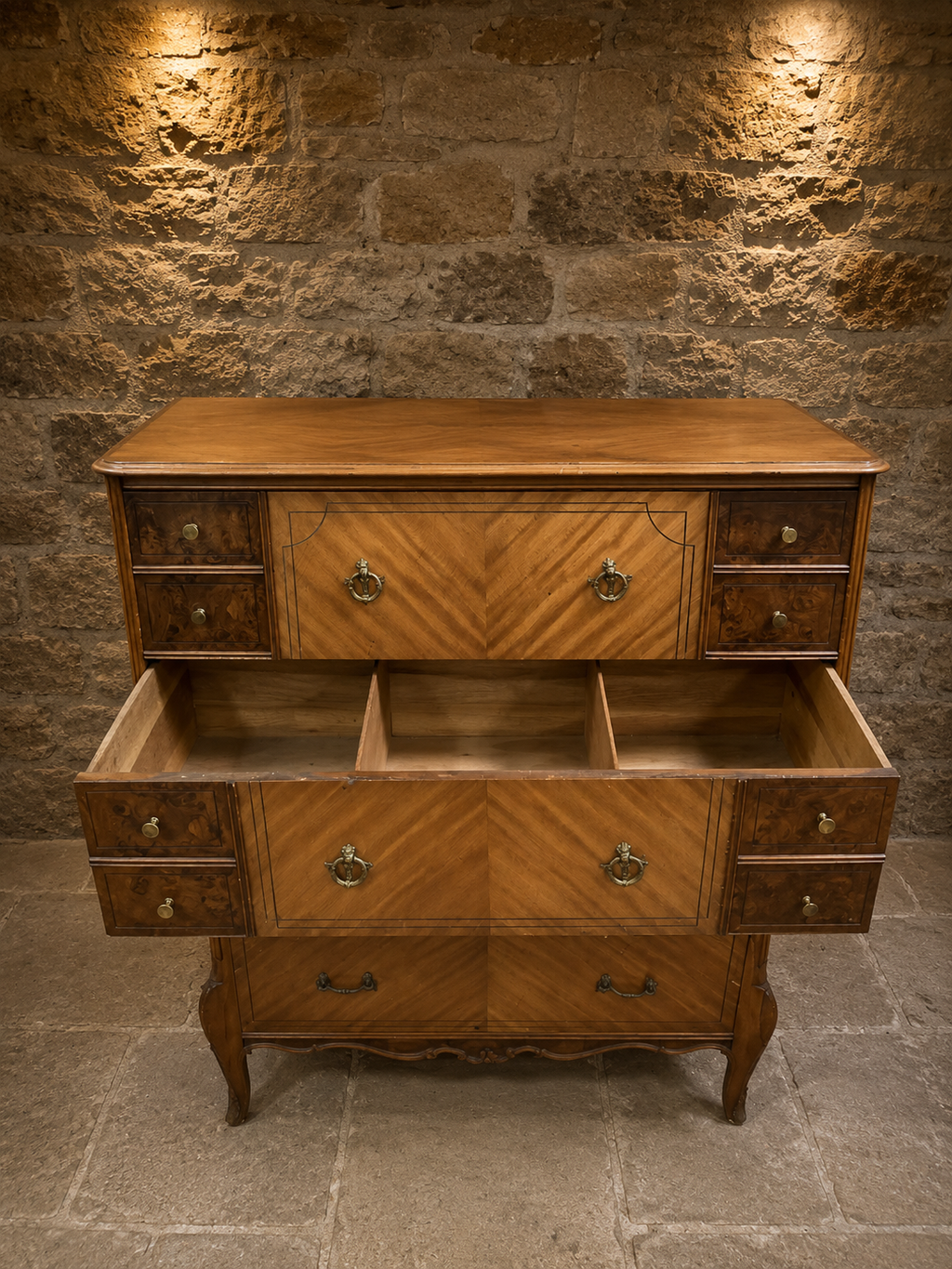 Antique French Walnut Semainier Chest of Drawers | Belle Époque Walnut Lingerie Chest | French Tallboy | Circa 1890–1910
