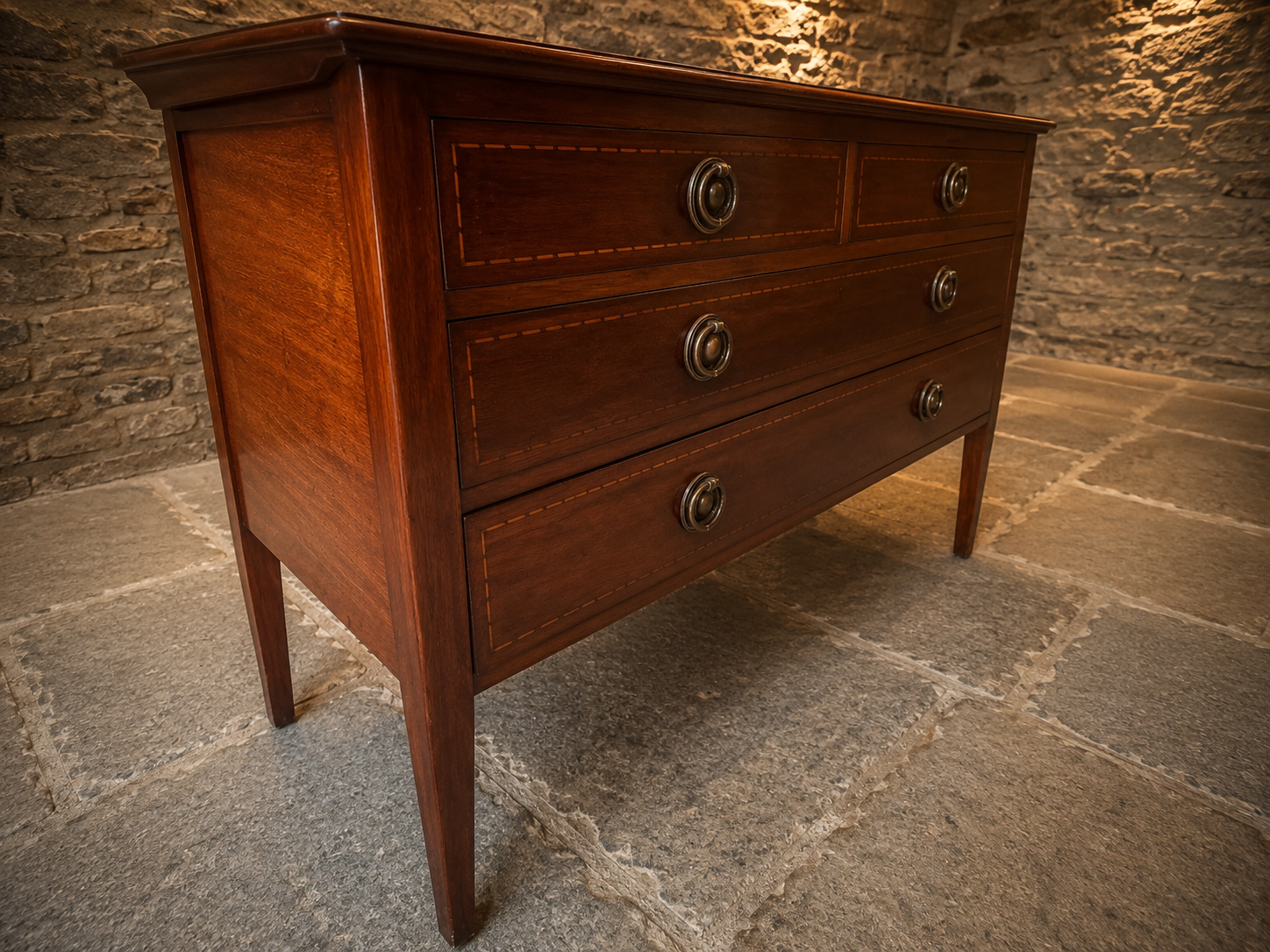 Regency Mahogany Dressing Chest with Oval Swing Mirror | Antique English Vanity Chest | c.1815–1835