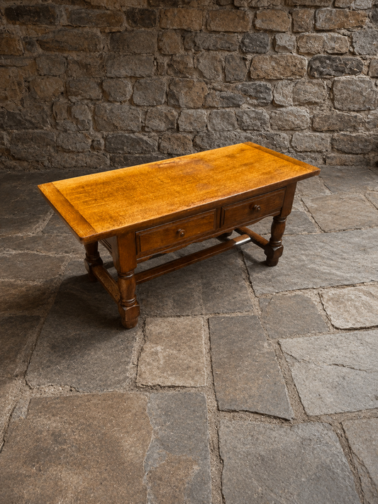 Oak Coffee Table with Drawers | Traditional Country House Coffee Table | Rustic Oak Centre Table