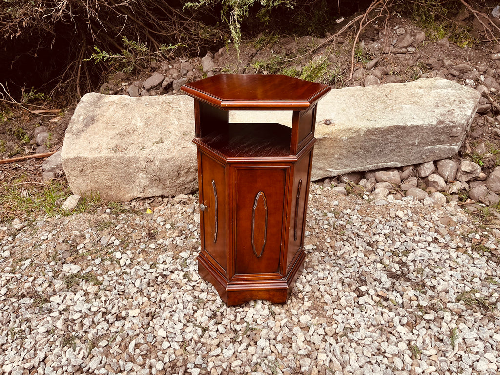 Antique Edwardian Mahogany Hexagonal Telephone Table Cabinet, Circa 1900