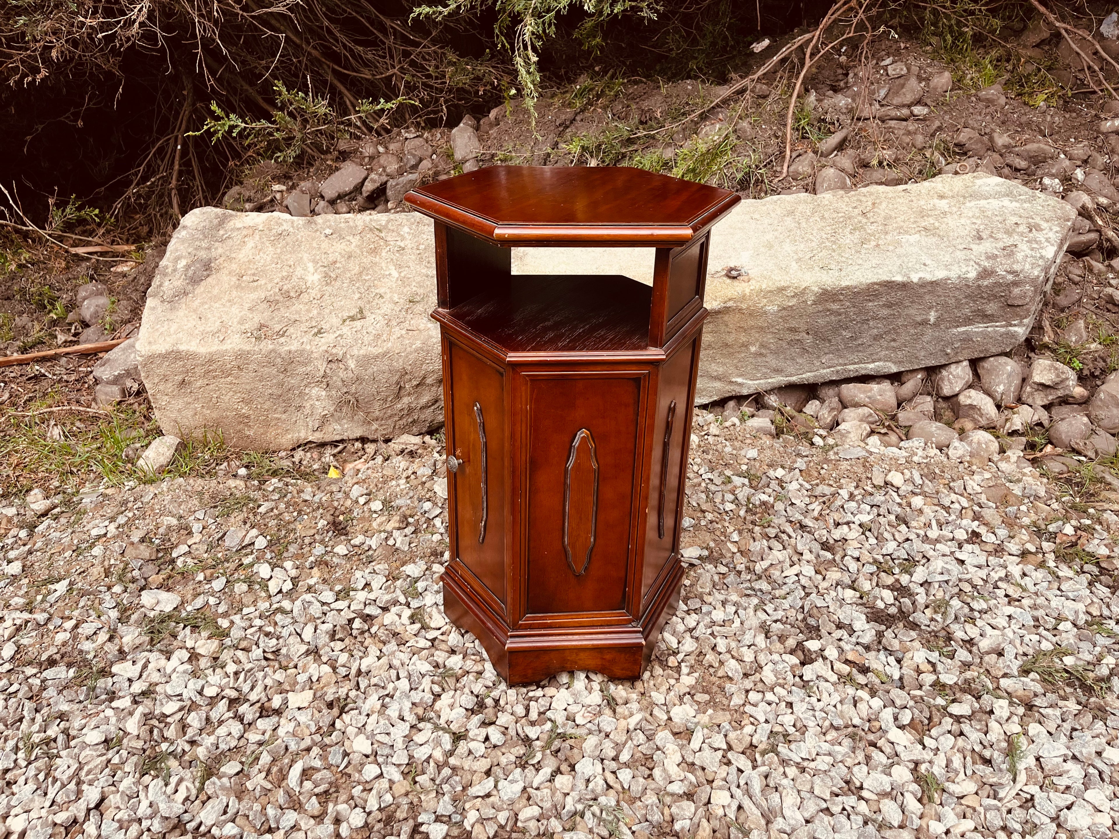 Antique Edwardian Mahogany Hexagonal Telephone Table Cabinet, Circa 1900