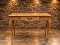 French Provincial Solid Ash Console Table | Louis XV Style Hall Table | Vintage One Drawer Sofa Table