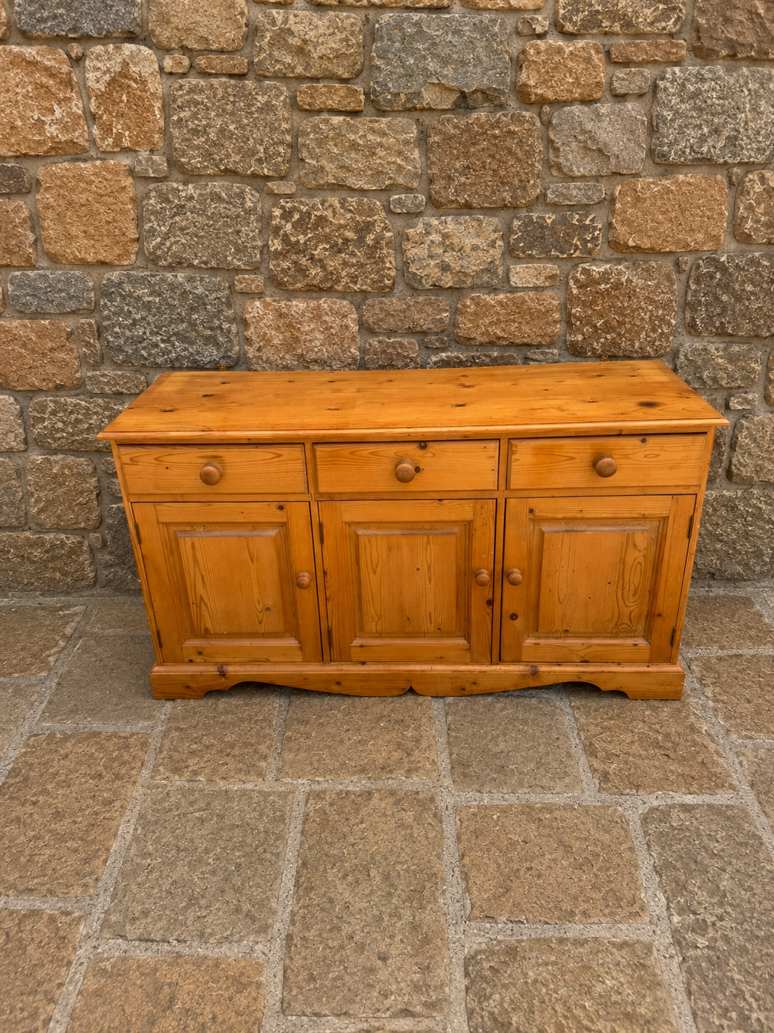Vintage Pine Sideboard Cabinet | Rustic Farmhouse TV Unit | Country Pine Storage Cabinet | Cottage Sideboard