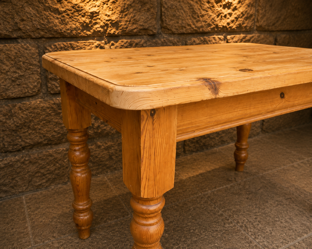 Vintage Solid Pine Farmhouse Kitchen Table