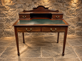 Antique Edwardian Mahogany Writing Desk c.1900 – Green Leather Top & Raised Gallery