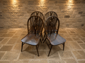 Set of 4 Vintage Windsor Dining Chairs | Solid Elm & Beech Farmhouse Dining Chairs | English Country Kitchen Chairs | Rustic Cottage Seating