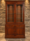 Vintage Mahogany Glazed Display Cabinet & Bookcase