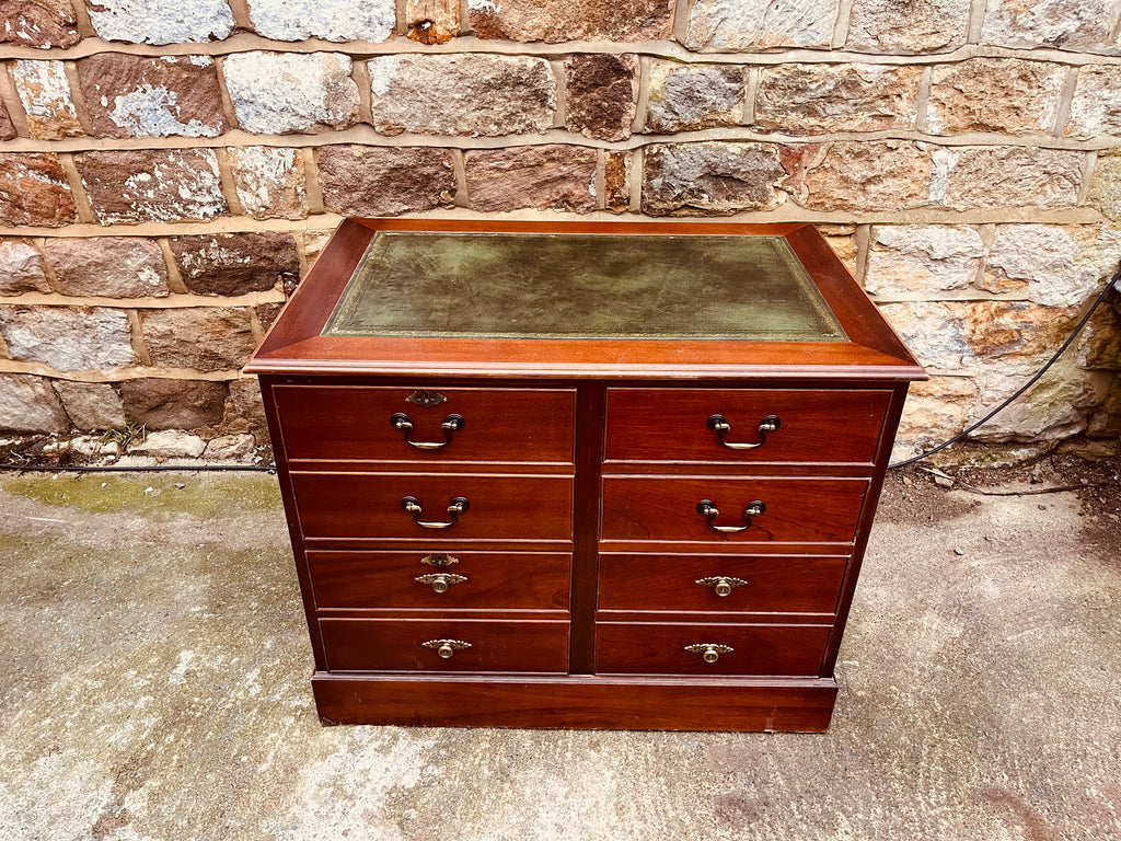 Vintage Mahogany Chest of Drawers with Leather Writing Top