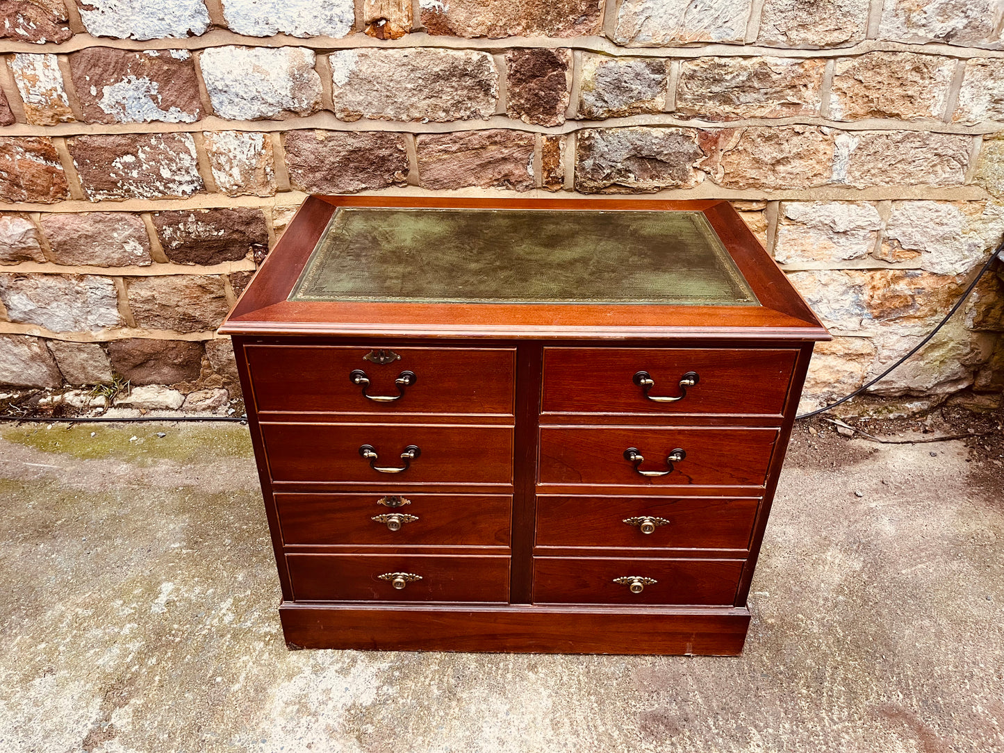 Vintage Mahogany Chest of Drawers with Leather Writing Top