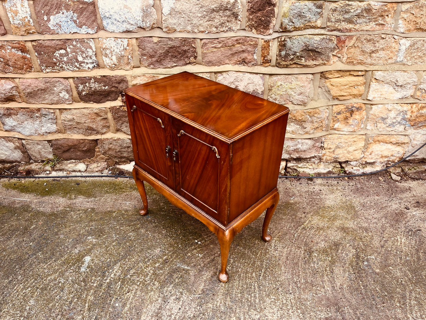 Vintage Mahogany Side Cabinet on Cabriole Legs