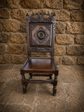 Victorian Gothic Revival Carved Oak Hall Chair c.1880