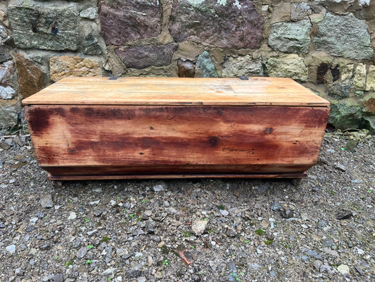 Vintage Rustic Wooden Storage Trunk (c.1920–1940)