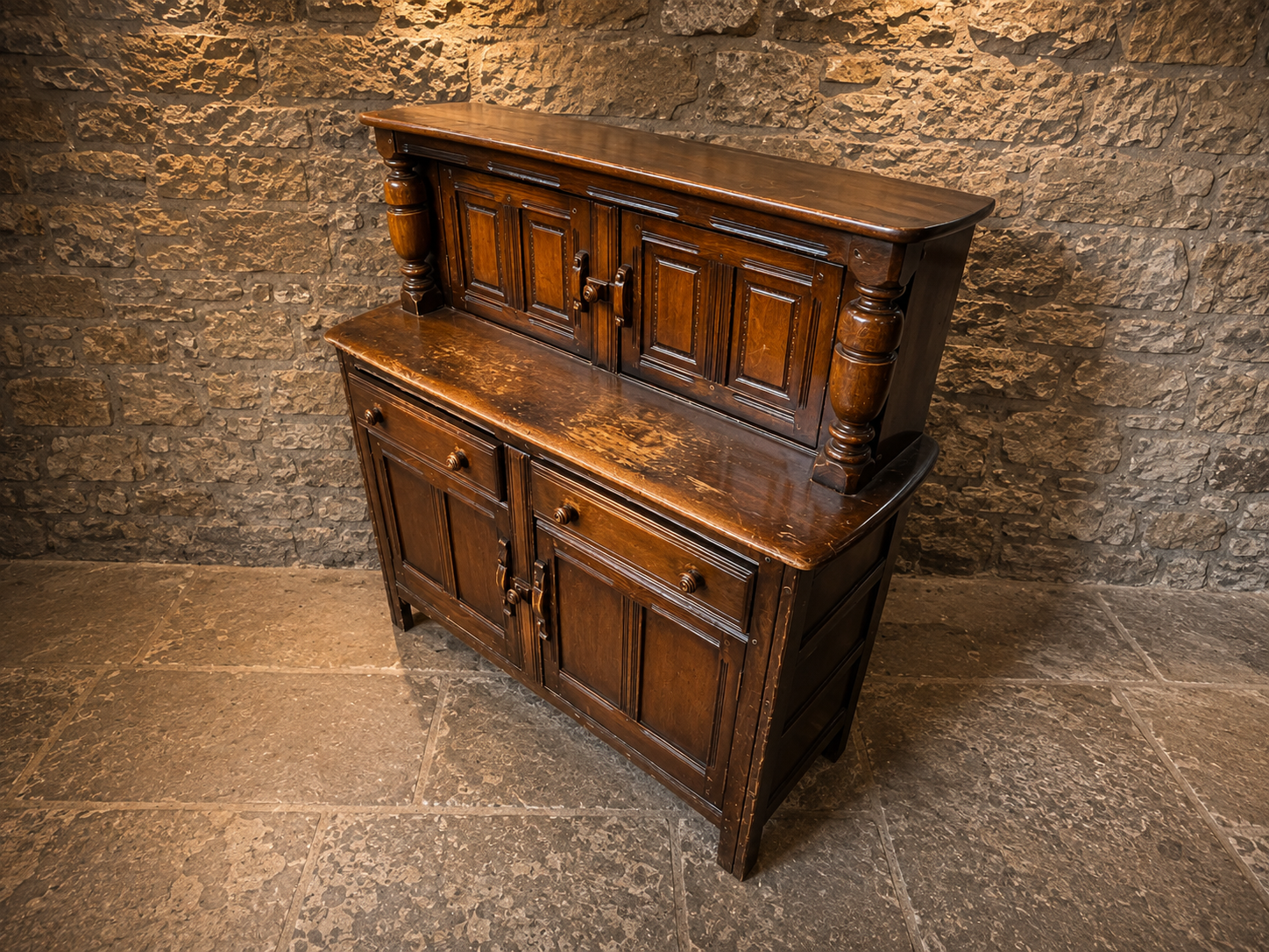 Antique Victorian Oak Dresser Sideboard – Country House Farmhouse Cupboard