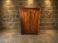 Solid Hardwood Two Door Storage Cabinet – Rustic Tall Cupboard