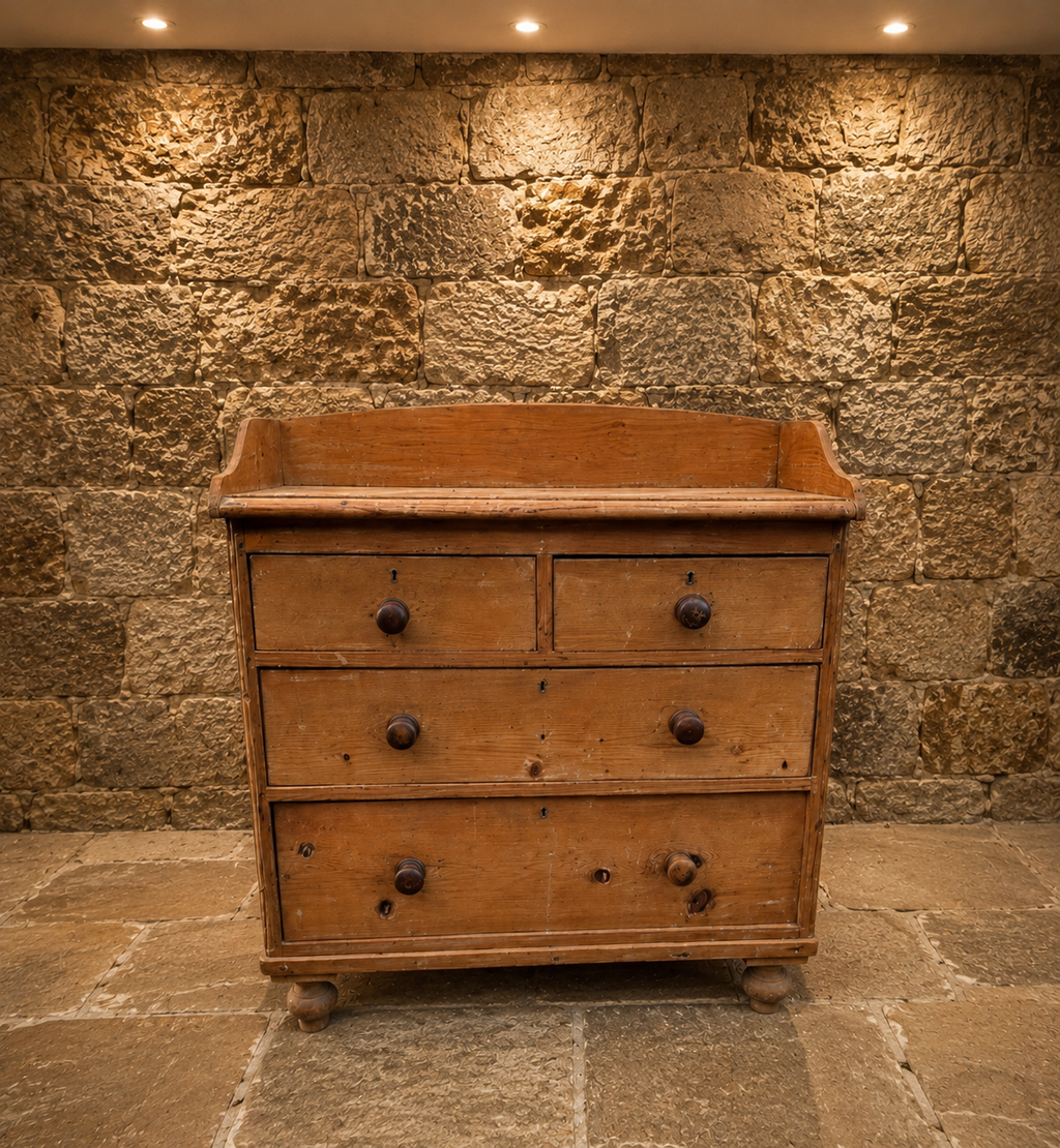 Antique Victorian Pine Washstand Chest of Drawers – c.1870–1890
