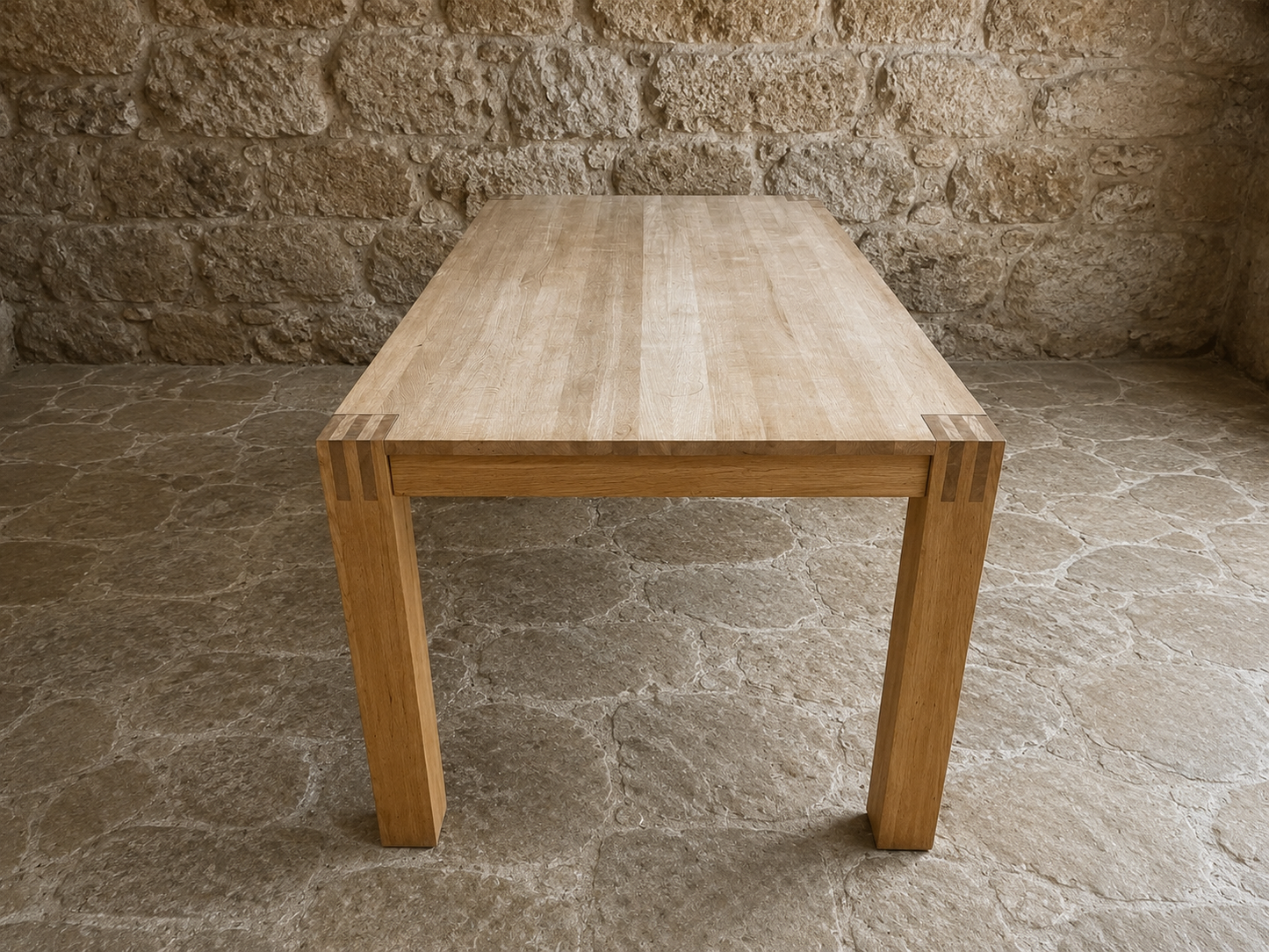 Large Solid Oak Contemporary Dining Table