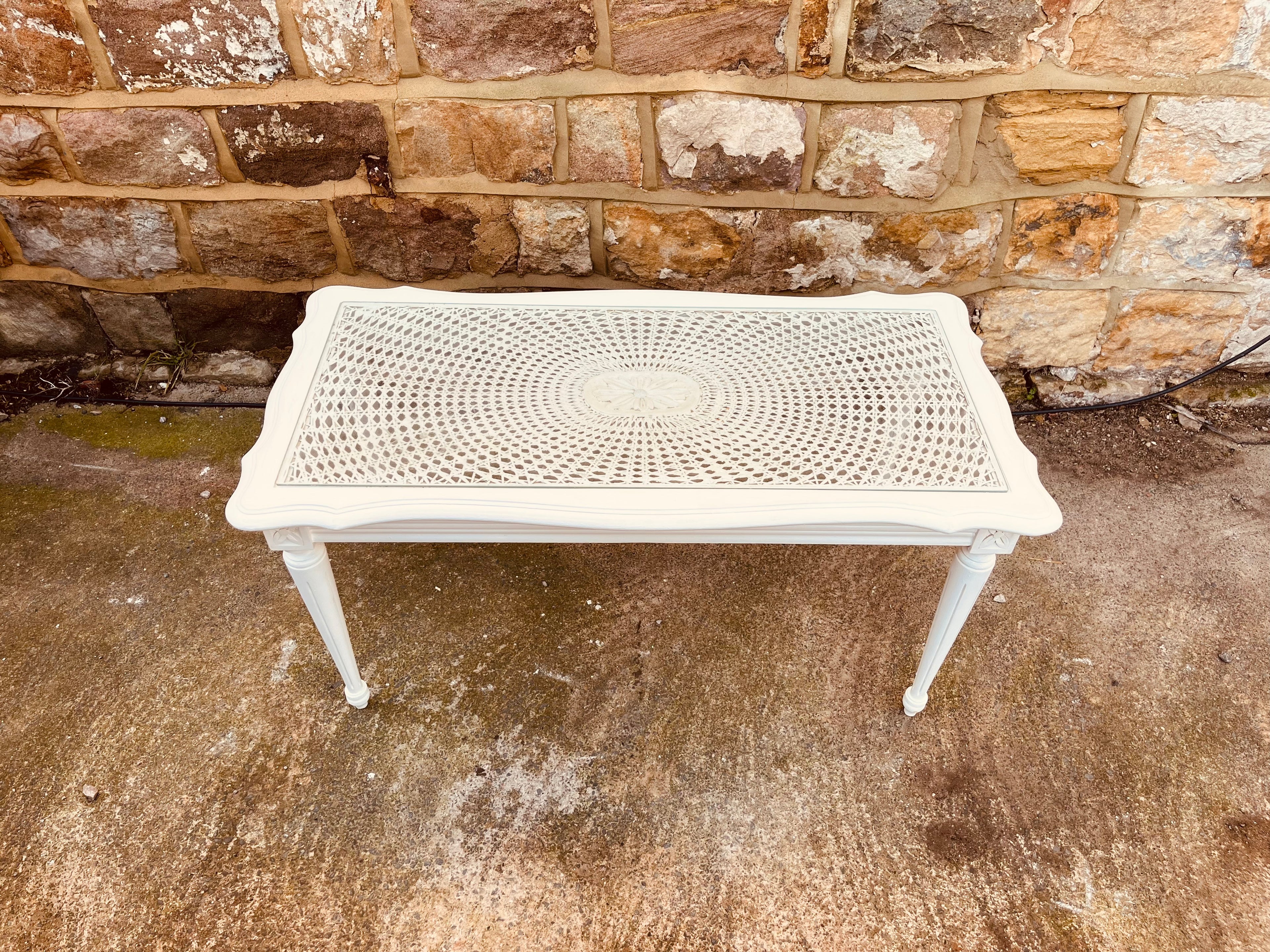 French Style Painted Coffee Table – Vintage Decorative Top