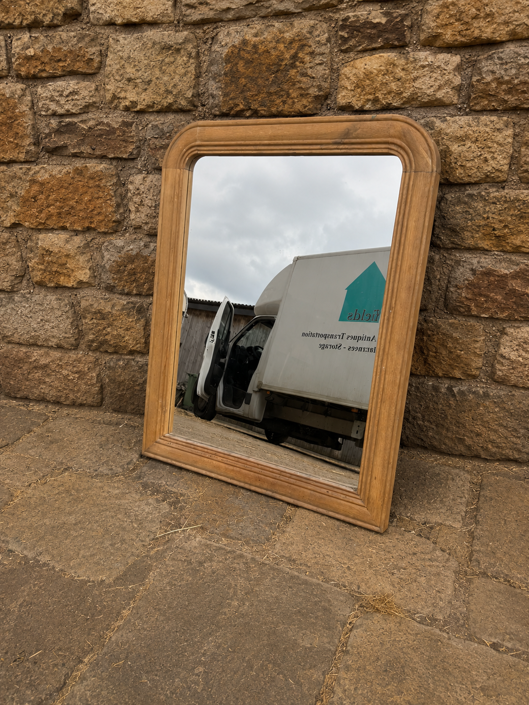 Antique Victorian Pine Overmantel Wall Mirror