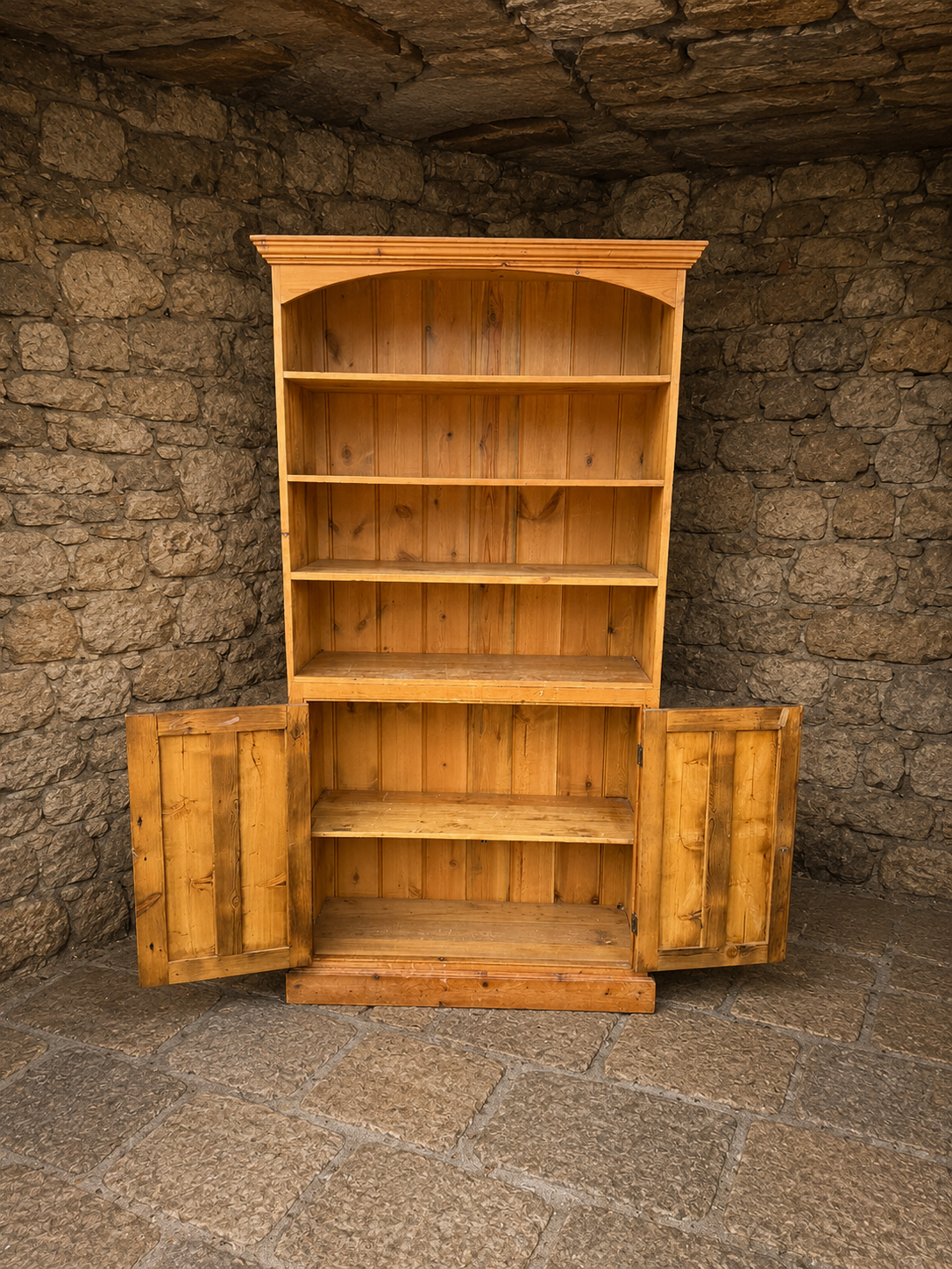 Large Rustic Pine Farmhouse Dresser Rack